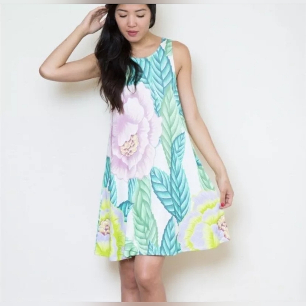 Mara Hoffman Floral Ponte Swing Shift Dress Size XXS